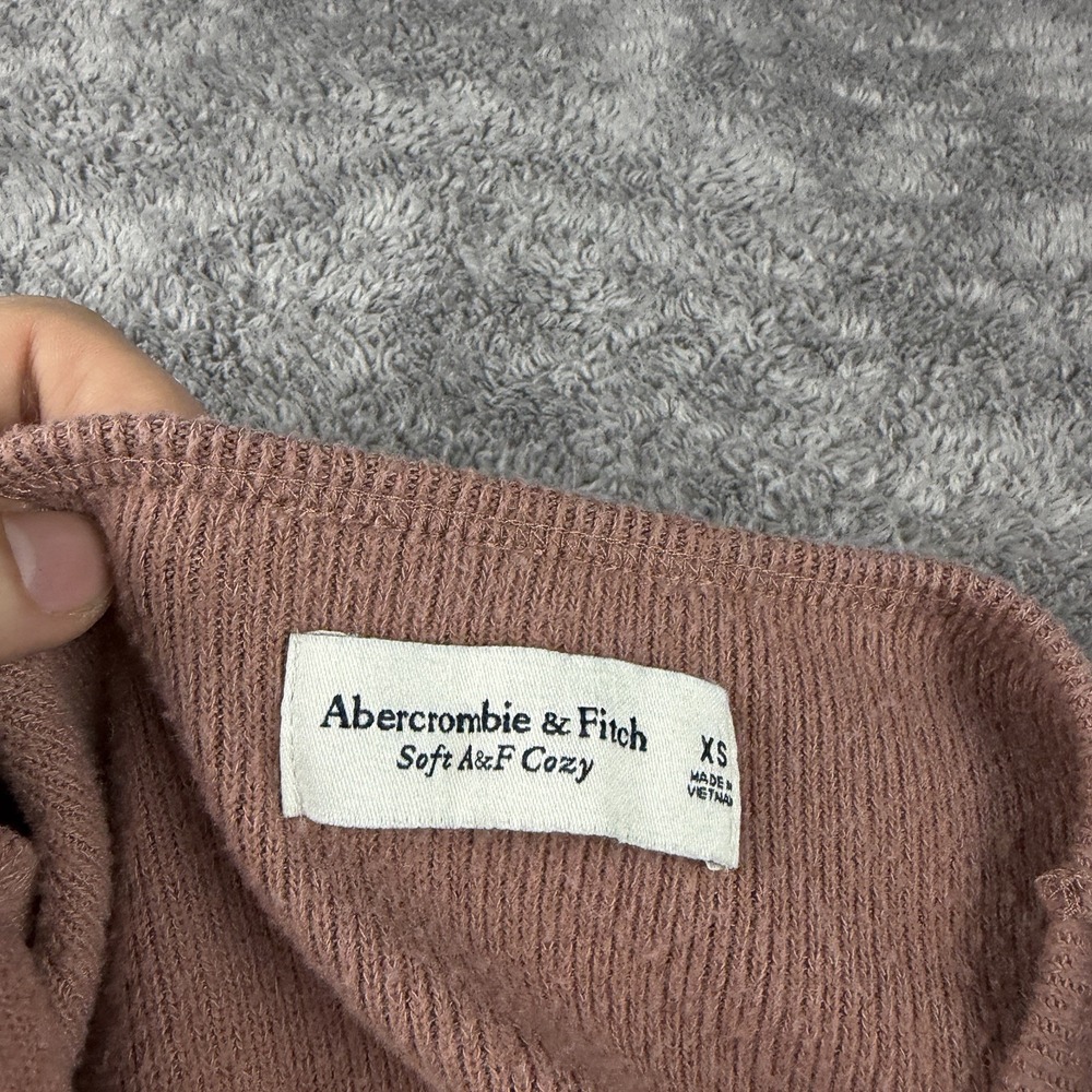 Vtg Abercrombie & Fitch Soft Cozy Sweater Bodysuit Womens XS Brown V-Neck - Picture 12 of 16